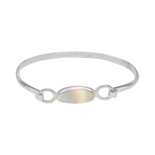 White Gold Mother of Pearl Bangle