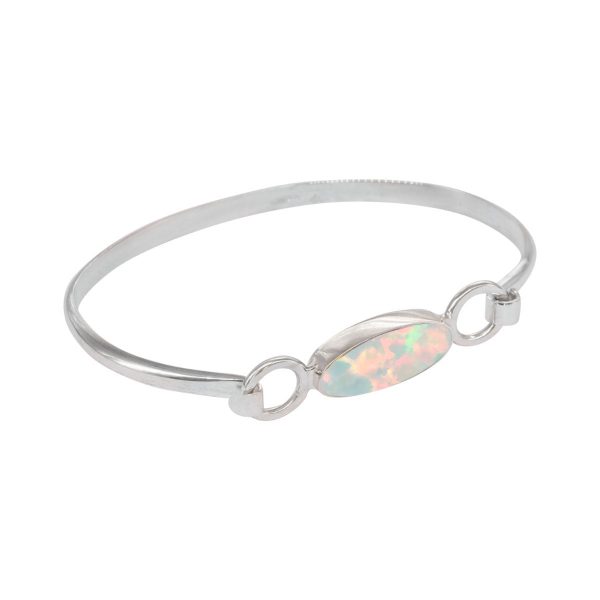 White Gold Opalite Sun Ice Bangle