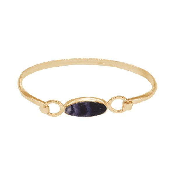 Yellow Gold Blue John Oval Bangle