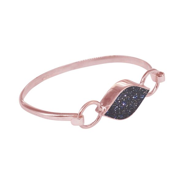 Rose Gold Blue Goldstone Bangle