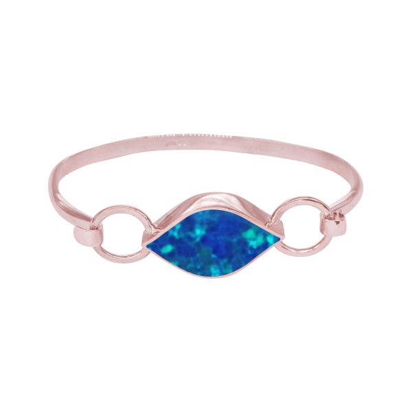 Rose Gold Opalite Cobalt Blue Bangle