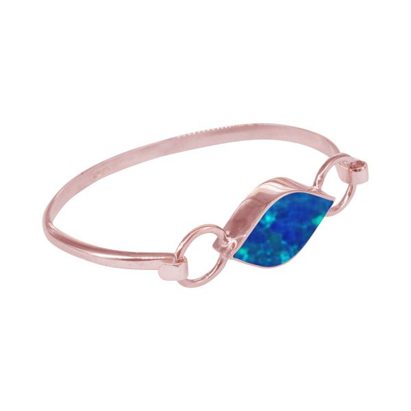 Rose Gold Opalite Cobalt Blue Bangle