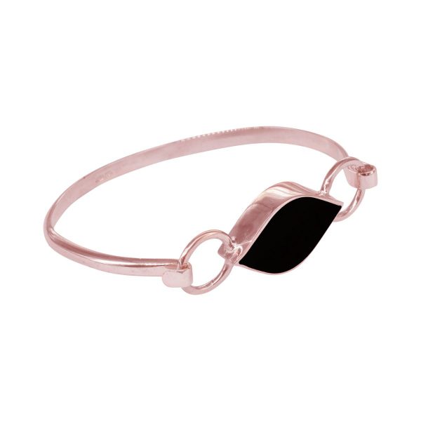 Rose Gold Whitby Jet Bangle