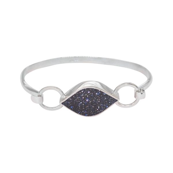 Silver Blue Goldstone Bangle