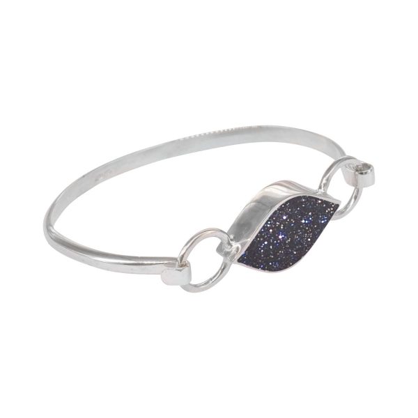 Silver Blue Goldstone Bangle