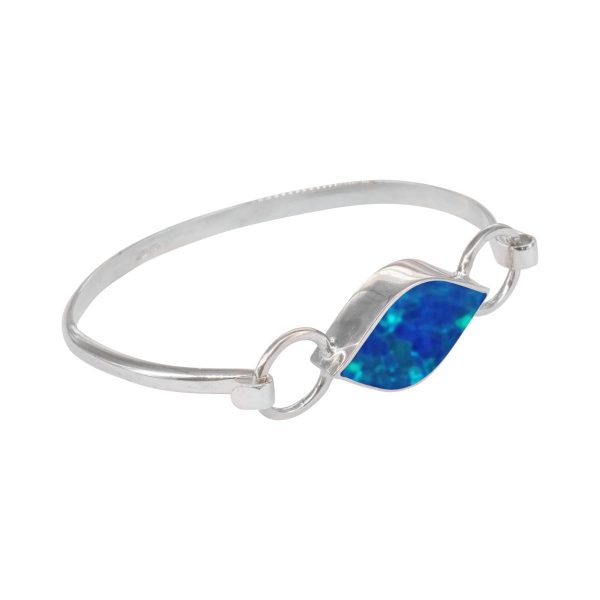 Silver Opalite Cobalt Blue Bangle