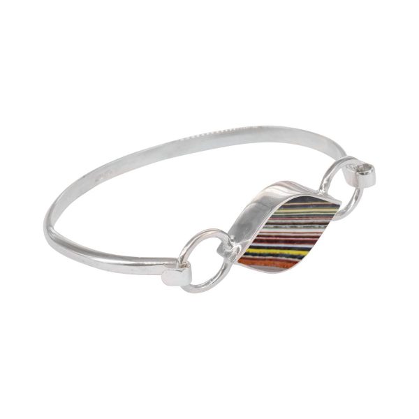 Silver Fordite Bangle