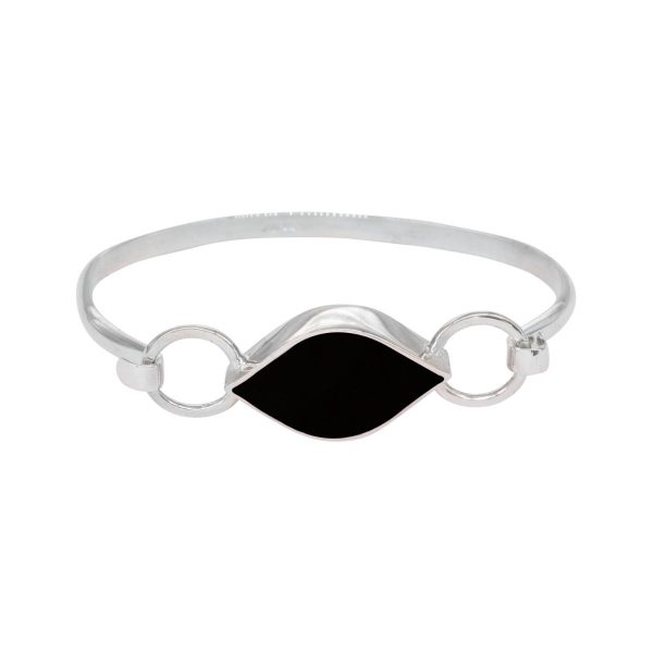 Silver Whitby Jet Bangle