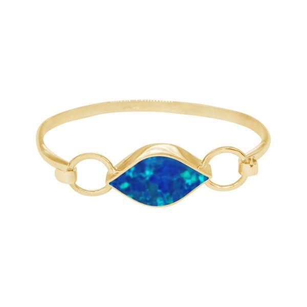 Yellow Gold Opalite Cobalt Blue Bangle