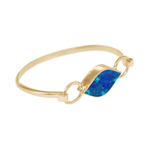 Yellow Gold Opalite Cobalt Blue Bangle