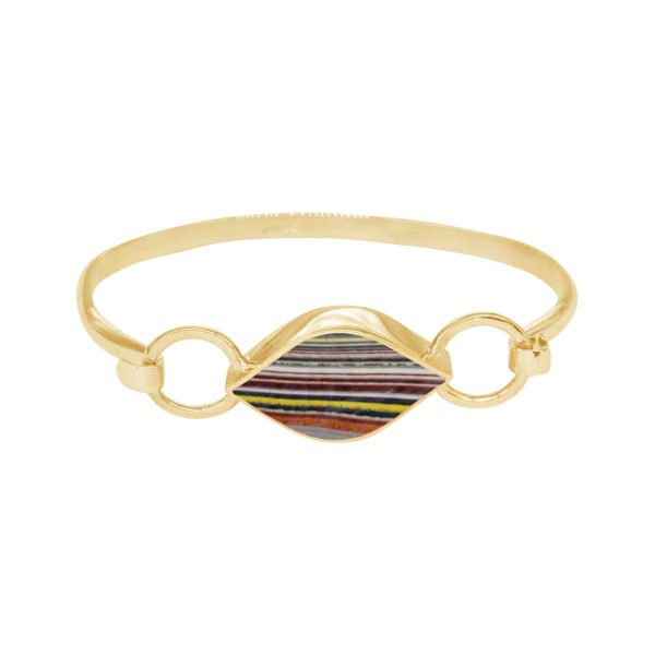 Yellow Gold Fordite Bangle