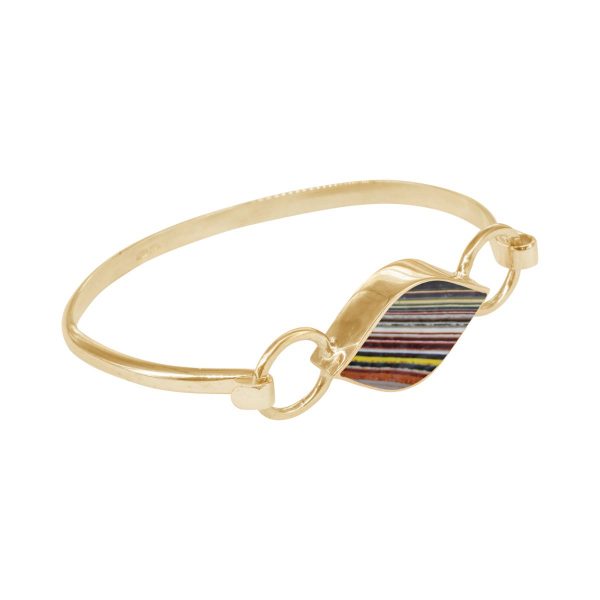 Yellow Gold Fordite Bangle