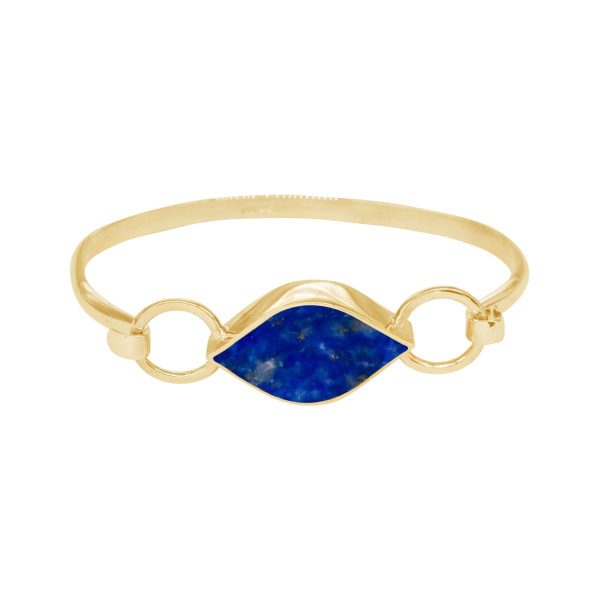 Yellow Gold Lapis Bangle