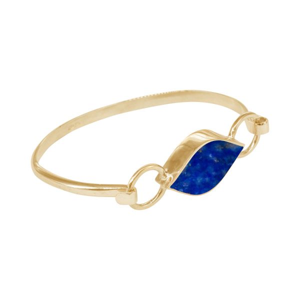 Yellow Gold Lapis Bangle