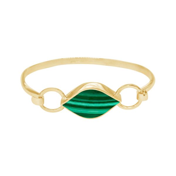 Yellow Gold Malachite Bangle