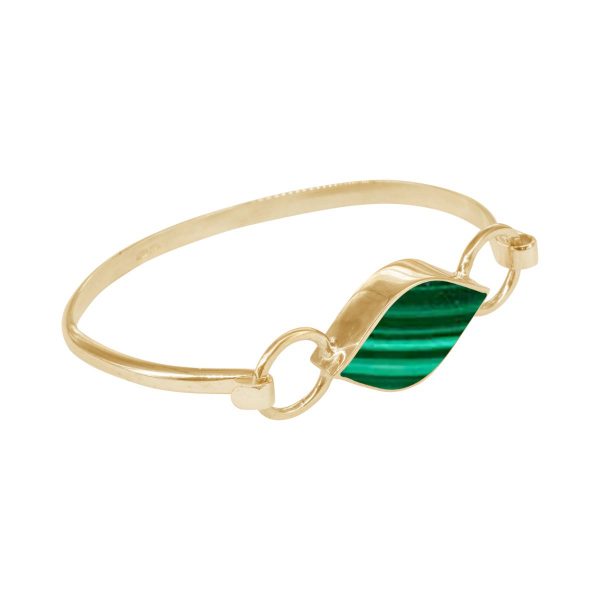 Yellow Gold Malachite Bangle