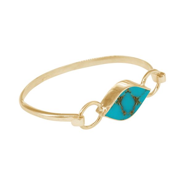 Yellow Gold Turquoise Bangle