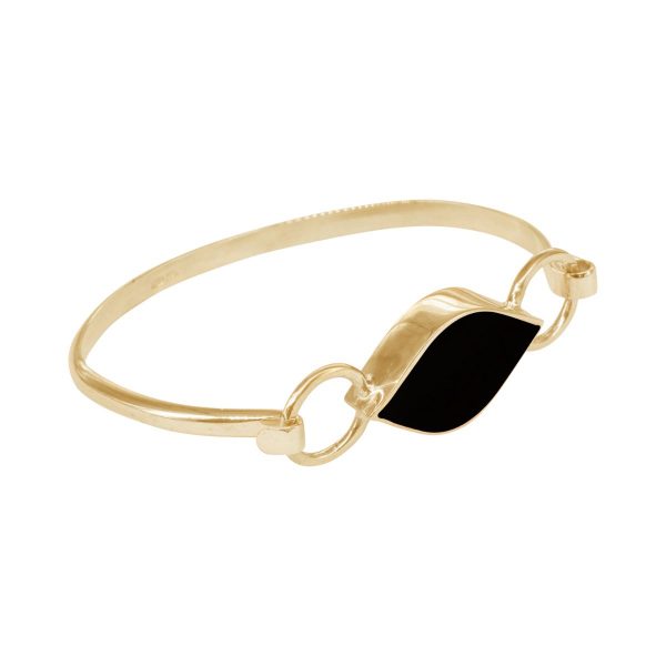 Yellow Gold Whitby Jet Bangle