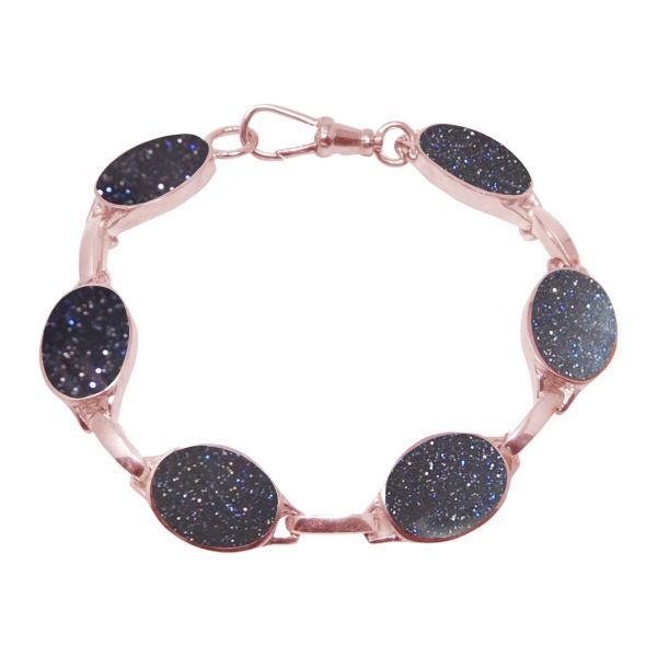 Rose Gold Blue Goldstone Bracelet