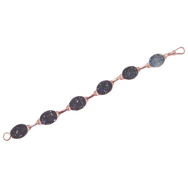 Rose Gold Blue Goldstone Bracelet