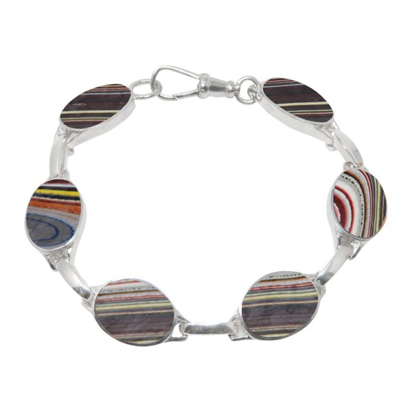 Silver Fordite Bracelet