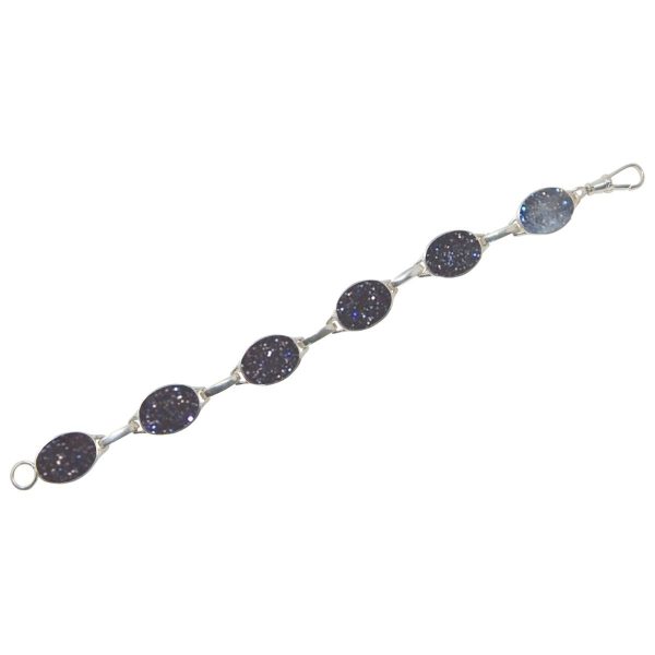 White Gold Blue Goldstone Bracelet