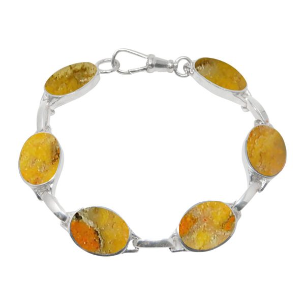 White Gold Bumblebee Jasper Bracelet