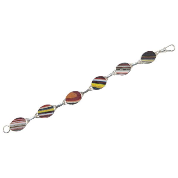 White Gold Fordite Bracelet