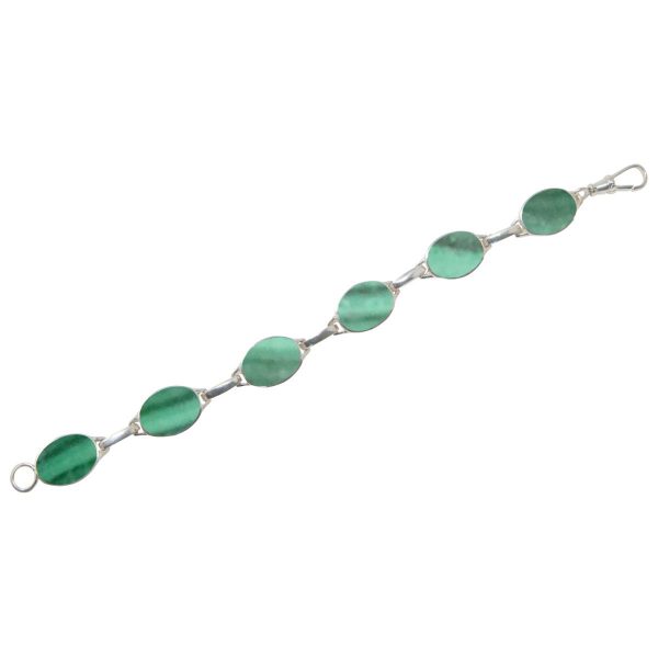 White Gold Malachite Bracelet