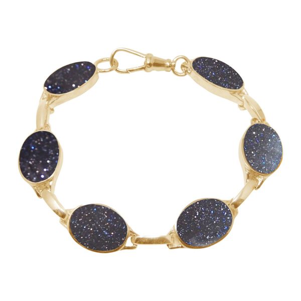 Yellow gold Blue Goldstone Bracelet