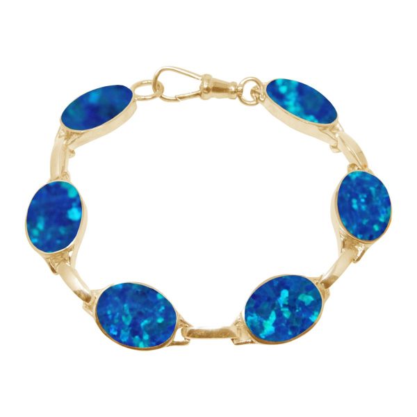 Yellow Gold Opalite Cobalt Blue Bracelet