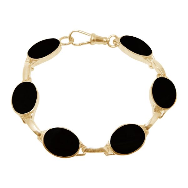 Yellow Gold Whitby Jet Bracelet