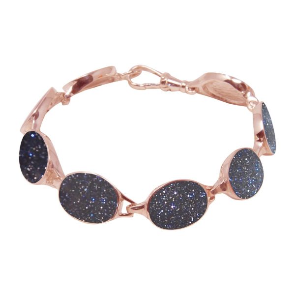 Rose Gold Blue Goldstone Bracelet