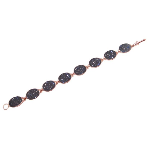 Rose Gold Blue Goldstone Bracelet