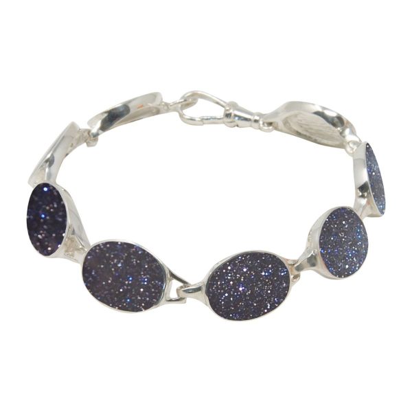 Silver Blue Goldstone Bracelet