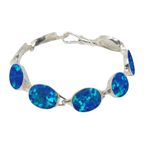 Silver Opalite Cobalt Blue Bracelet