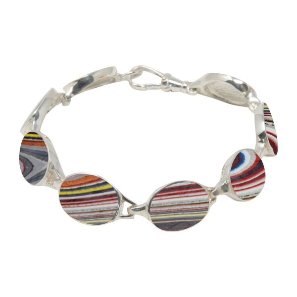 Silver Fordite Bracelet