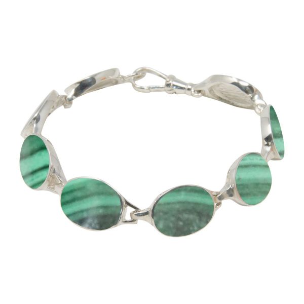 White Gold Malachite Bracelet