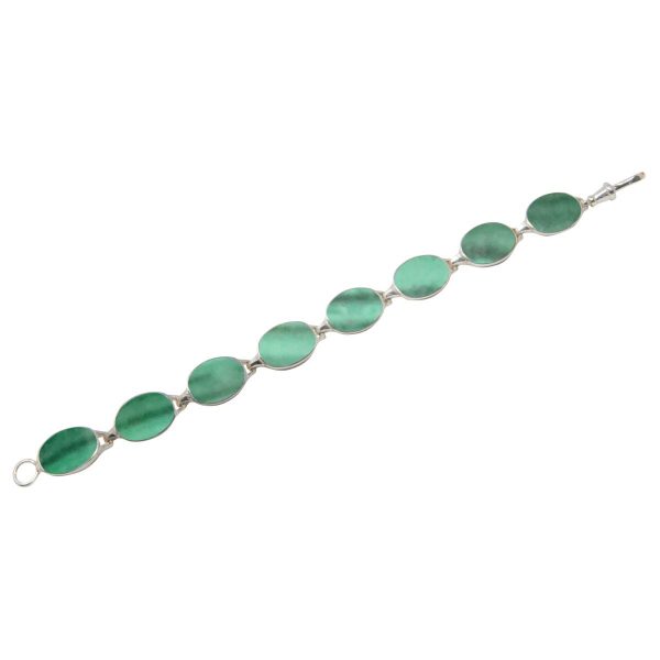 White Gold Malachite Bracelet