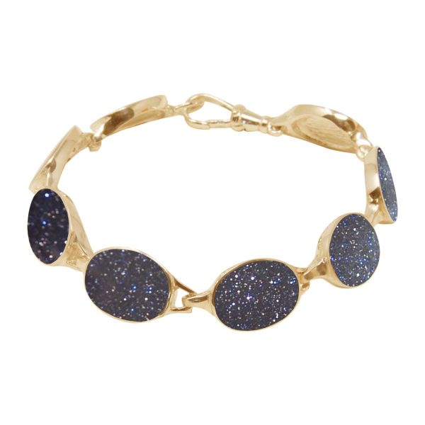 Yellow Gold Blue Goldstone Bracelet