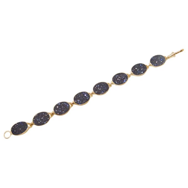 Yellow Gold Blue Goldstone Bracelet