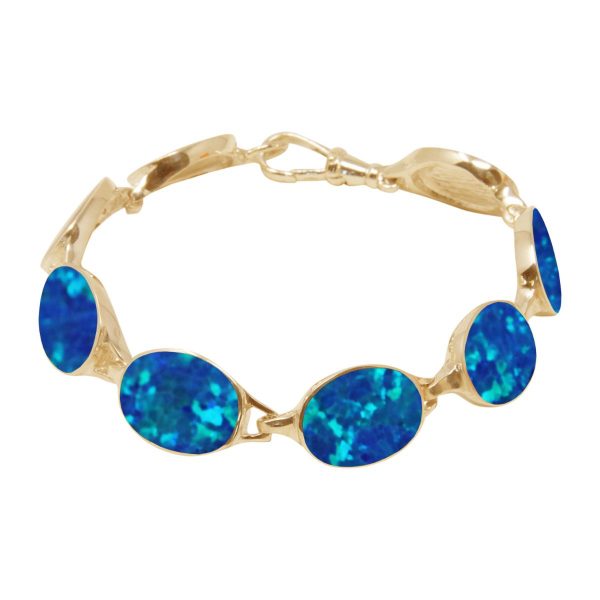 Yellow Gold Cobalt Blue Opalite Bracelet