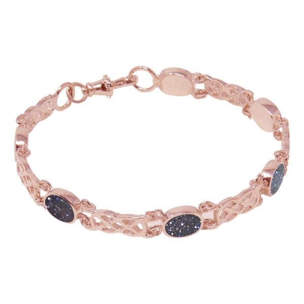 Rose Gold Blue Goldstone Bracelet