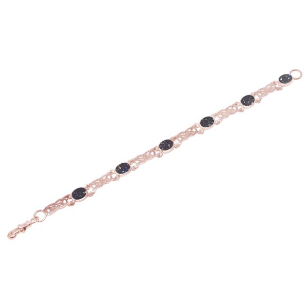 Rose Gold Blue Goldstone Bracelet