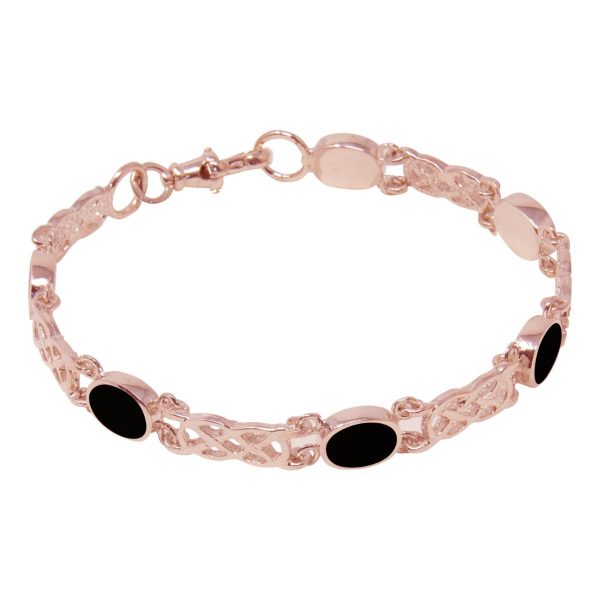 Rose Gold Whitby Jet Bracelet