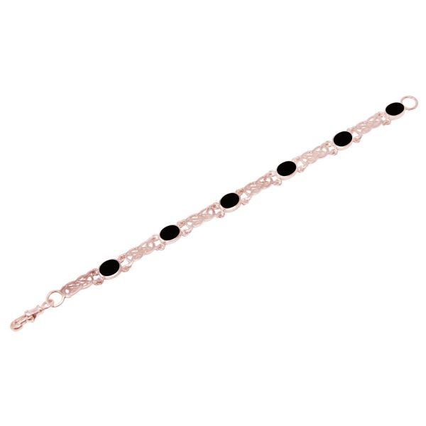 Rose Gold Whitby Jet Bracelet