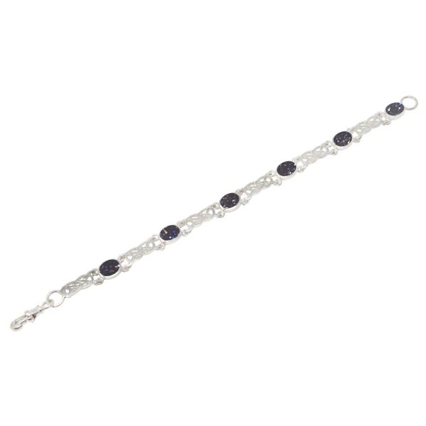 Silver Blue Goldstone Bracelet