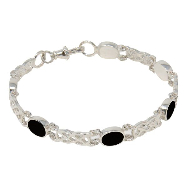 Silver Whitby Jet Bracelet