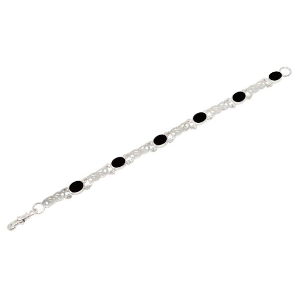 Silver Whitby Jet Bracelet