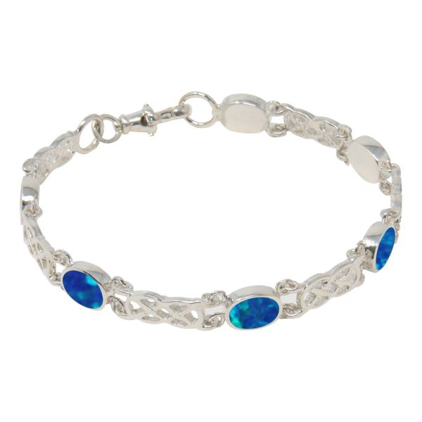 White Gold Opalite Cobalt Blue Bracelet
